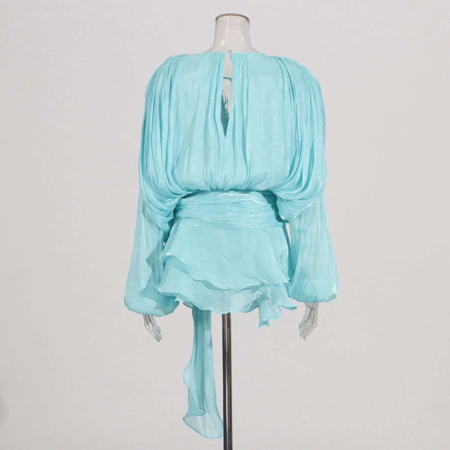 Elegant Splice Lace-Up Dress